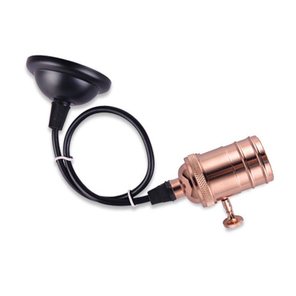 LED hanglamp vintage | pendel lamphouder E27 | industrieel draaiknop | goudroze 120cm - LEDPLANET.NL