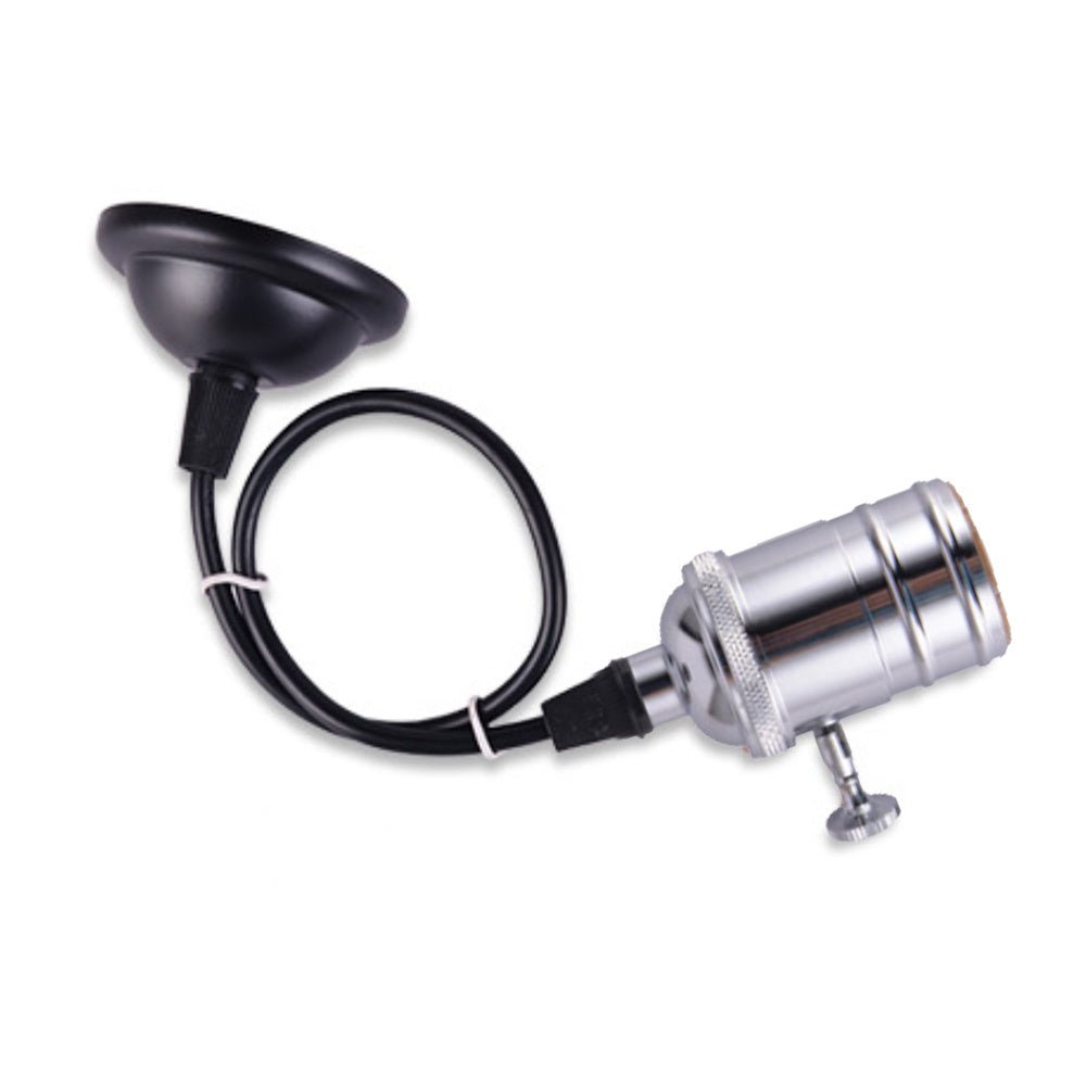 LED hanglamp vintage | pendel lamphouder E27 | industrieel draaiknop | zilver 120cm - LEDPLANET.NL