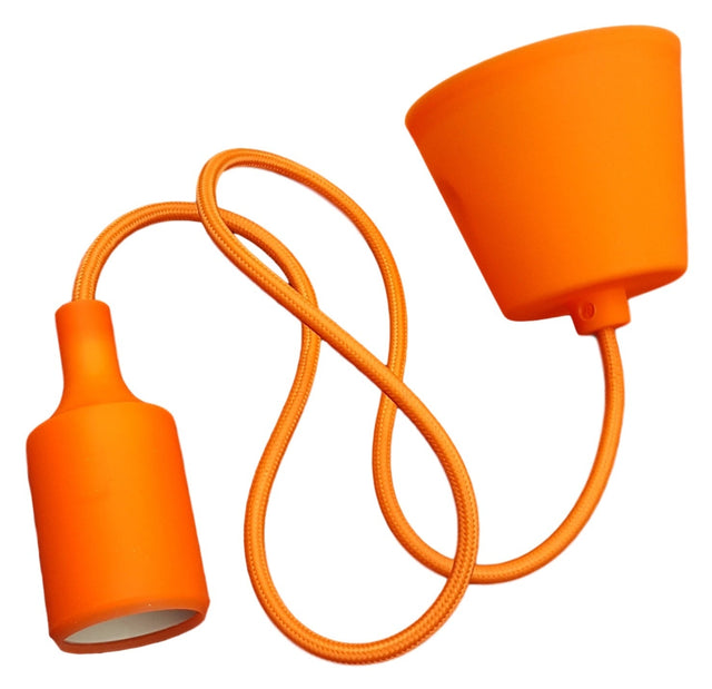 LED lamp DIY | pendel hanglamp - strijkijzer snoer | E27 siliconen fitting | oranje - LEDPLANET.NL