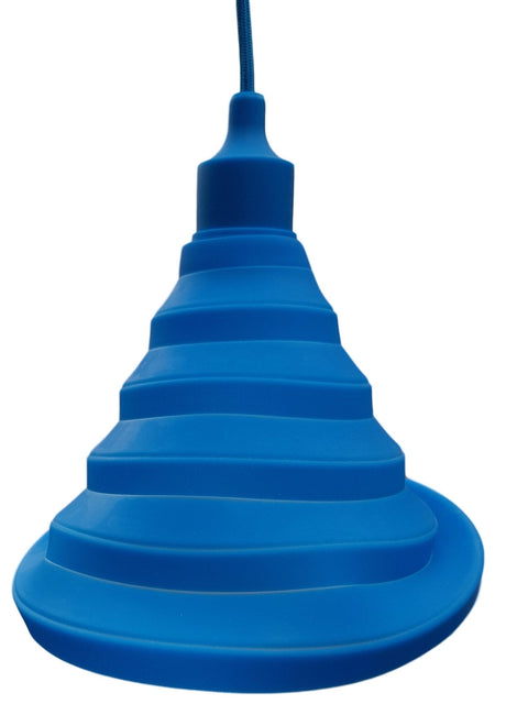 LED lamp DIY | vouwbare hanglamp - strijkijzer snoer | E27 siliconen fitting | blauw - LEDPLANET.NL