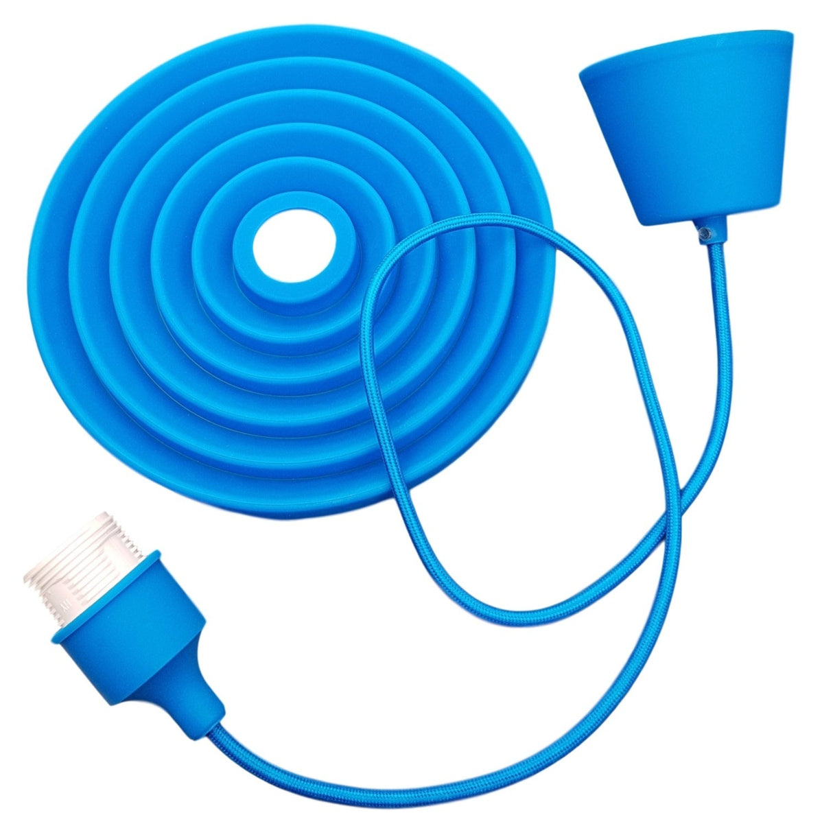 LED lamp DIY | vouwbare hanglamp - strijkijzer snoer | E27 siliconen fitting | blauw - LEDPLANET.NL