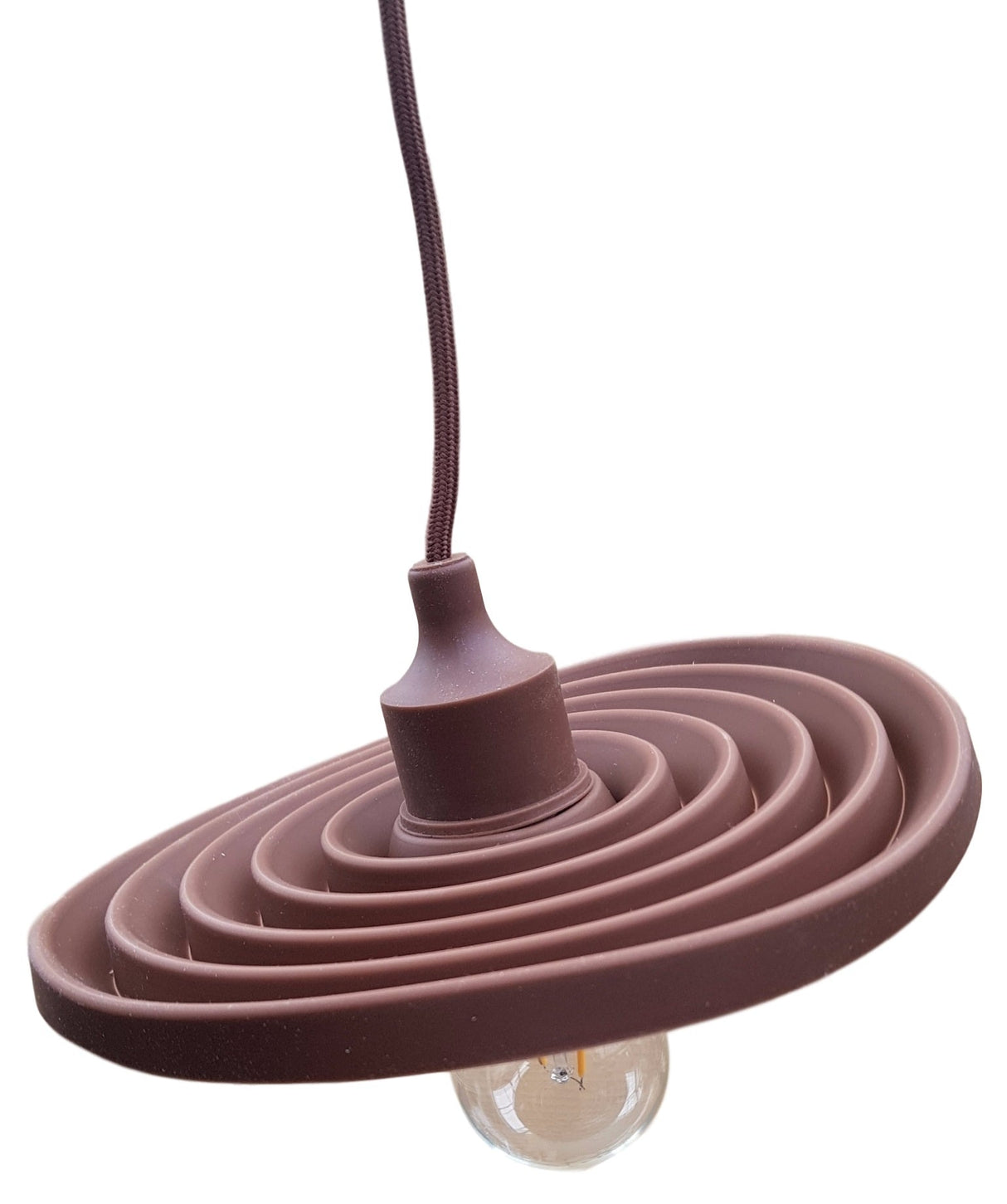 LED lamp DIY | vouwbare hanglamp - strijkijzer snoer | E27 siliconen fitting | chocolade - LEDPLANET.NL