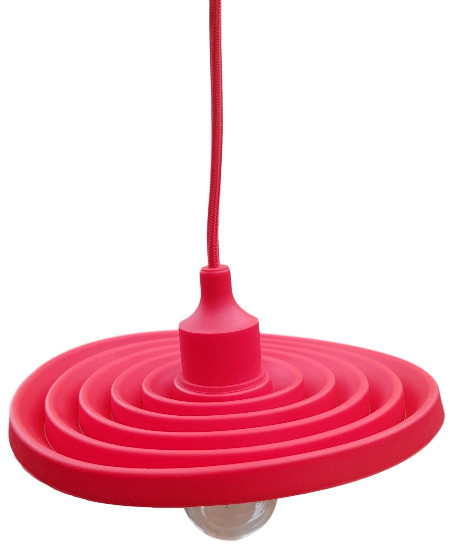 LED lamp DIY | vouwbare hanglamp - strijkijzer snoer | E27 siliconen fitting | rood - LEDPLANET.NL