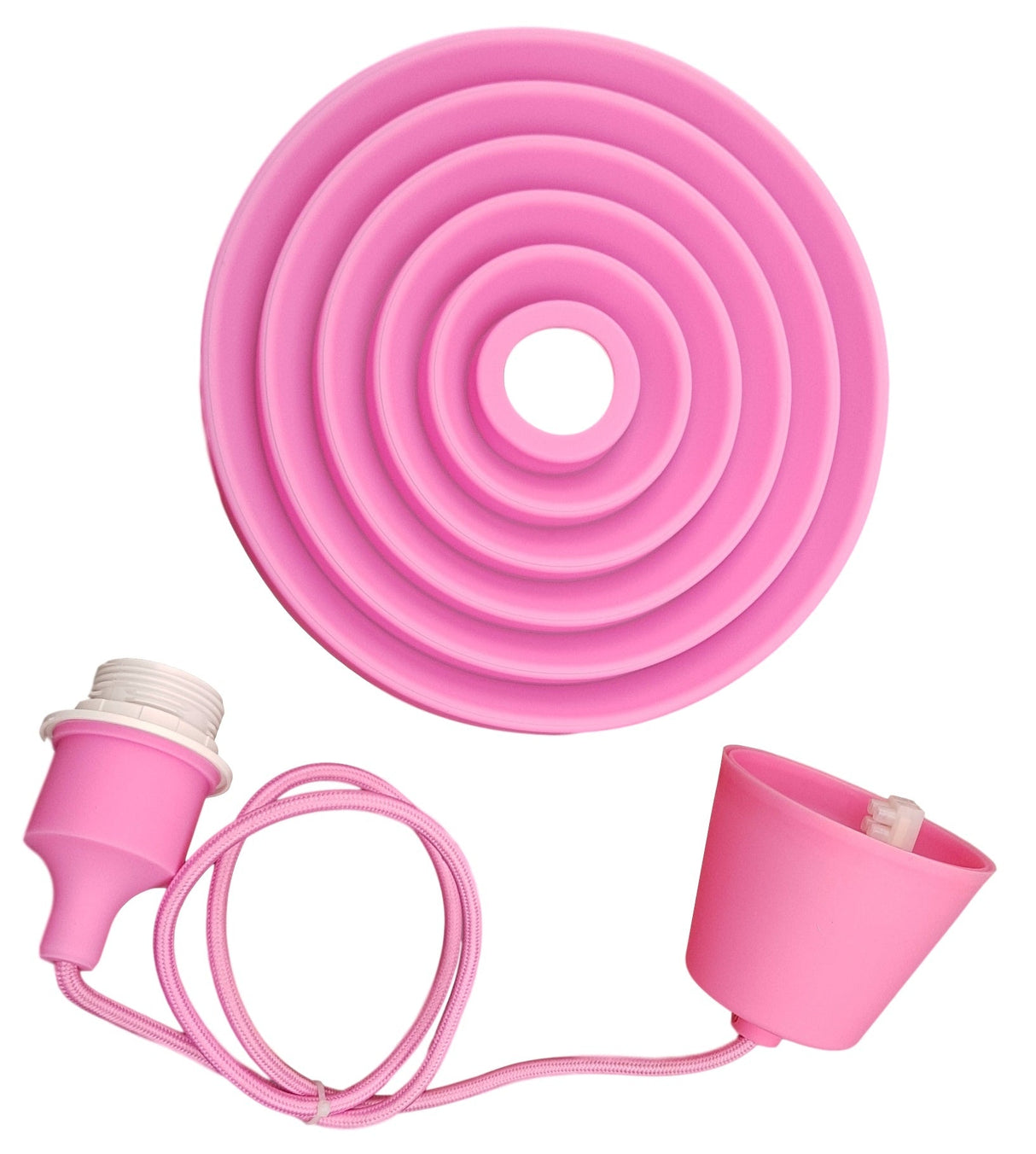 LED lamp DIY | vouwbare hanglamp - strijkijzer snoer | E27 siliconen fitting | roze - LEDPLANET.NL