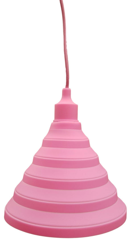 LED lamp DIY | vouwbare hanglamp - strijkijzer snoer | E27 siliconen fitting | roze - LEDPLANET.NL