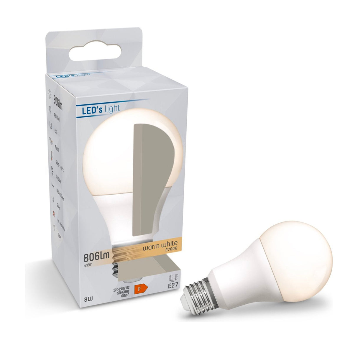 LED-Lampe E27 warmweiß 2700K - 13W 1521 Lumen - A60 matt opal