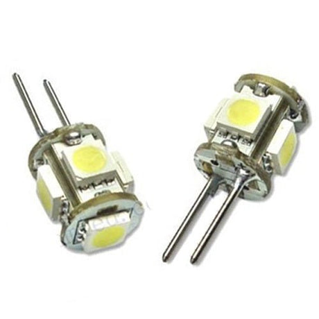 LED lamp G4 5 stuks | steeklampje | 0,8W=5 - 10W | 5 - SMD daglichtwit 6000K | 12V DC - LEDPLANET.NL
