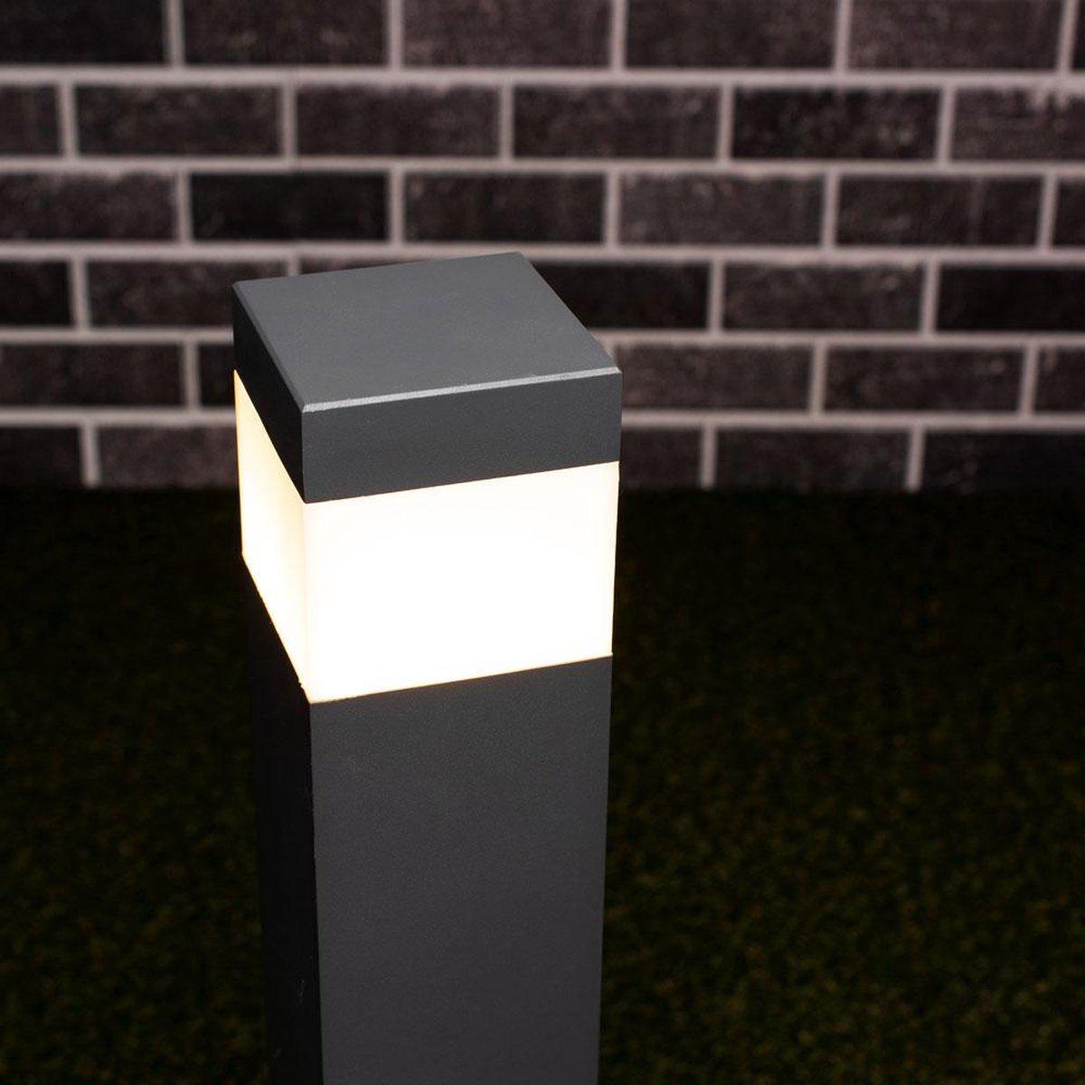 LED Lamppost Matte with E27 fitting - IP44 - Sora - 76 cm - Gray