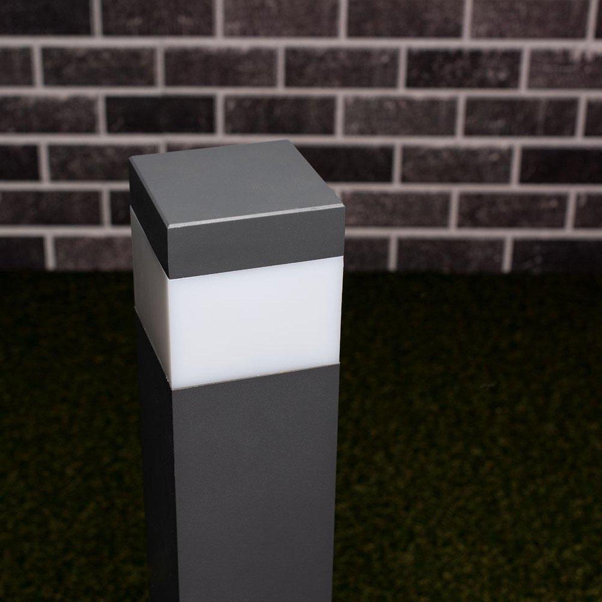 LED Lamppost Matte with E27 fitting - IP44 - Sora - 76 cm - Gray
