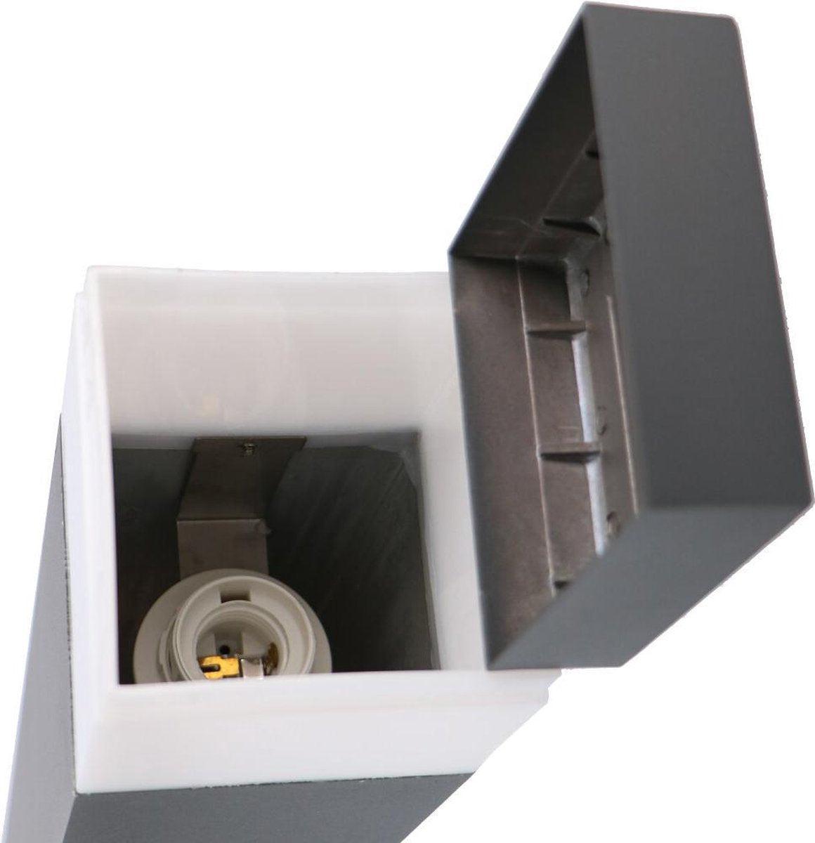 LED Lamppost Matte with E27 fitting - IP44 - Sora - 76 cm - Gray