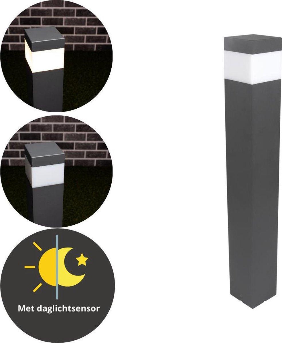 LED Lamppost Matte with E27 fitting - IP44 - Sora - 76 cm - Gray