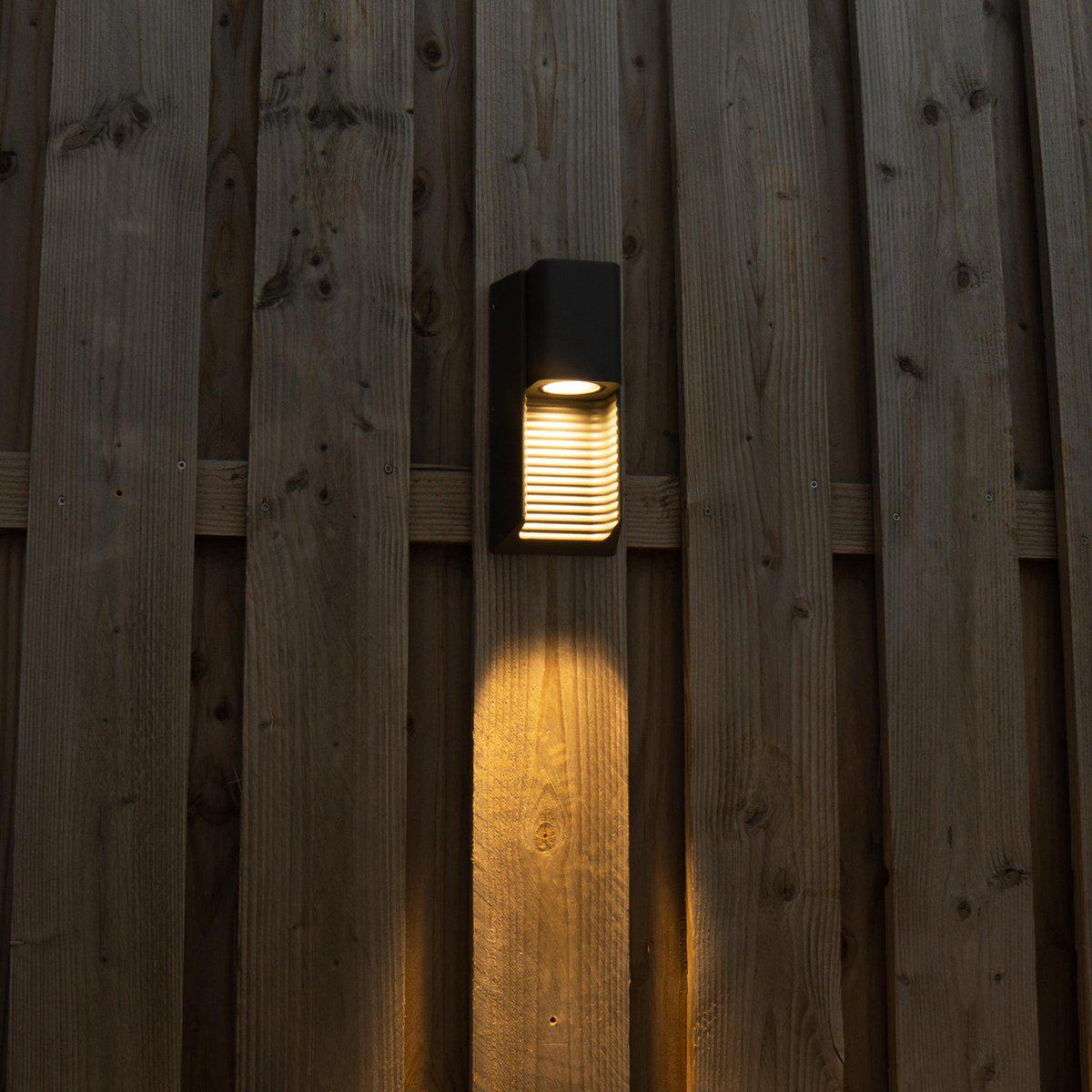 LED outdoor wall lamp with GU10 fitting - Stripes - Rimini - IP44 - Anthracite
