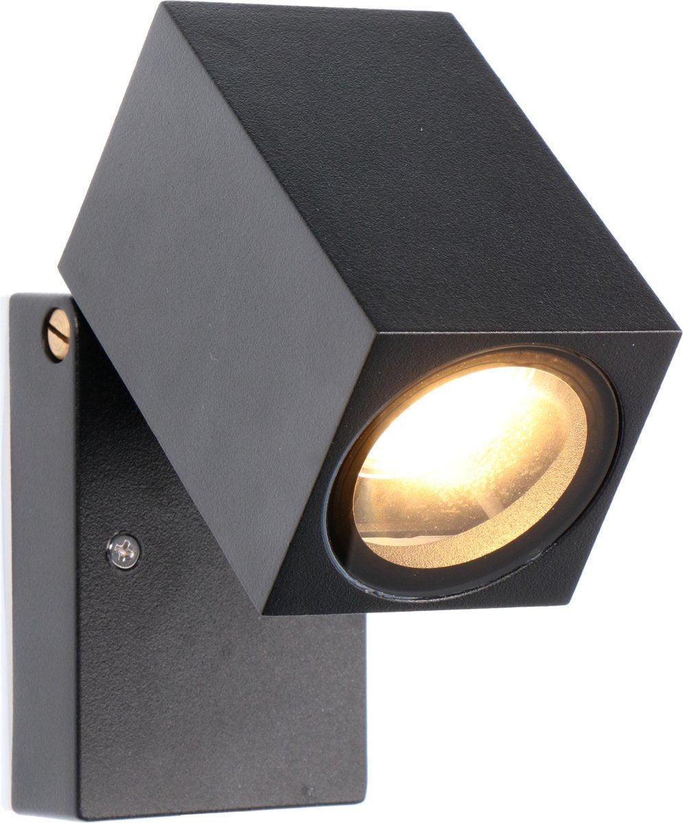 LED's Light Schwenkbare LED-Außenleuchte - GU10-Fassung - IP44 - Schwarz - Modell Lucca
