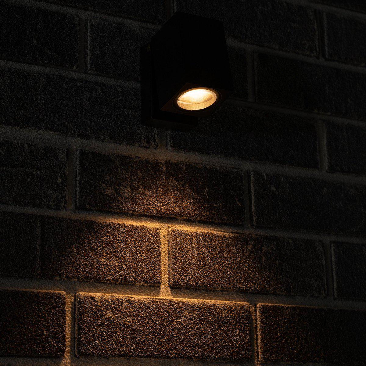 LED's Light Schwenkbare LED-Außenleuchte - GU10-Fassung - IP44 - Schwarz - Modell Lucca