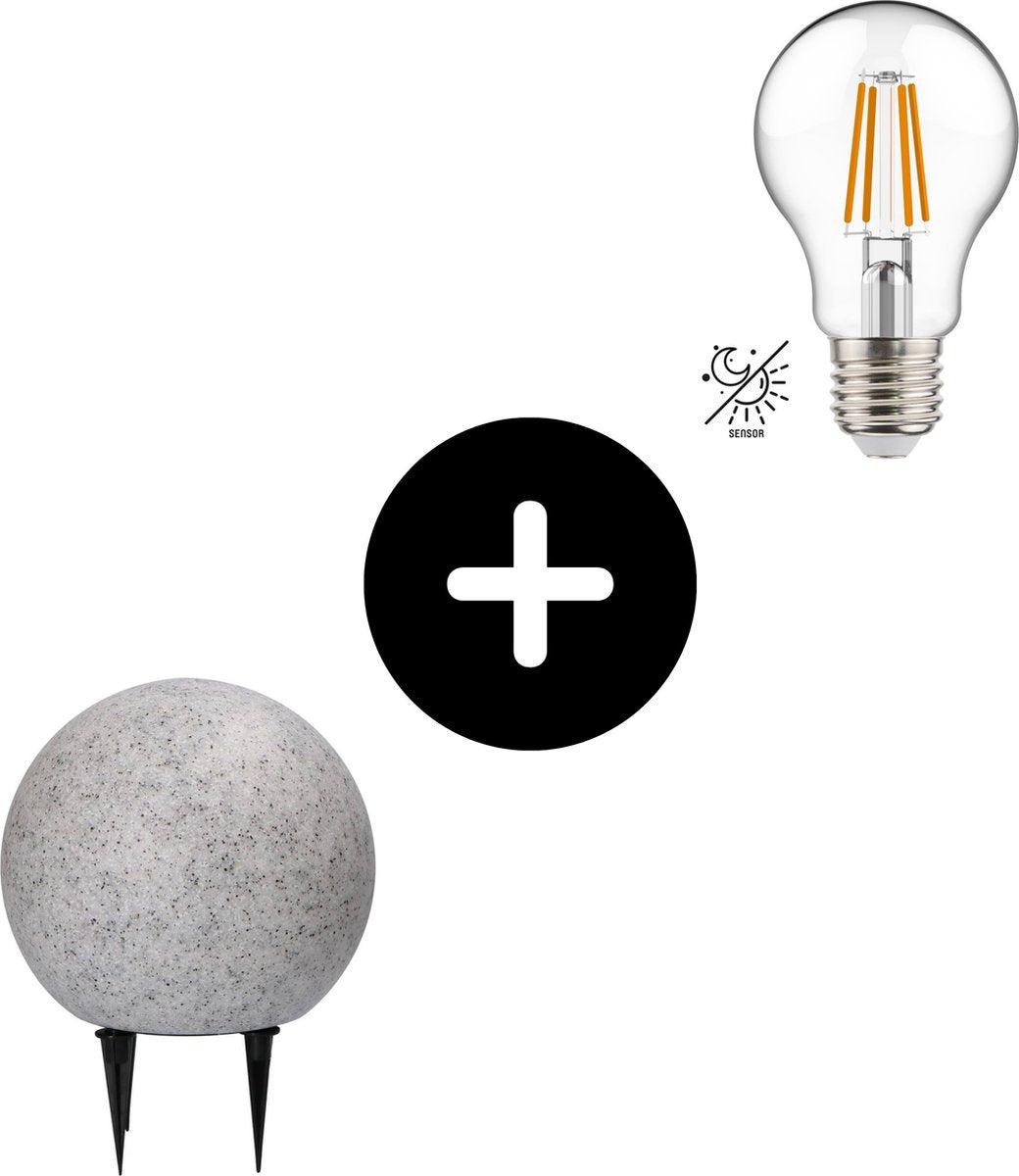 LED Path Lighting Stone 20 cm with sensor - Automatic on and off - IP65 Waterproof