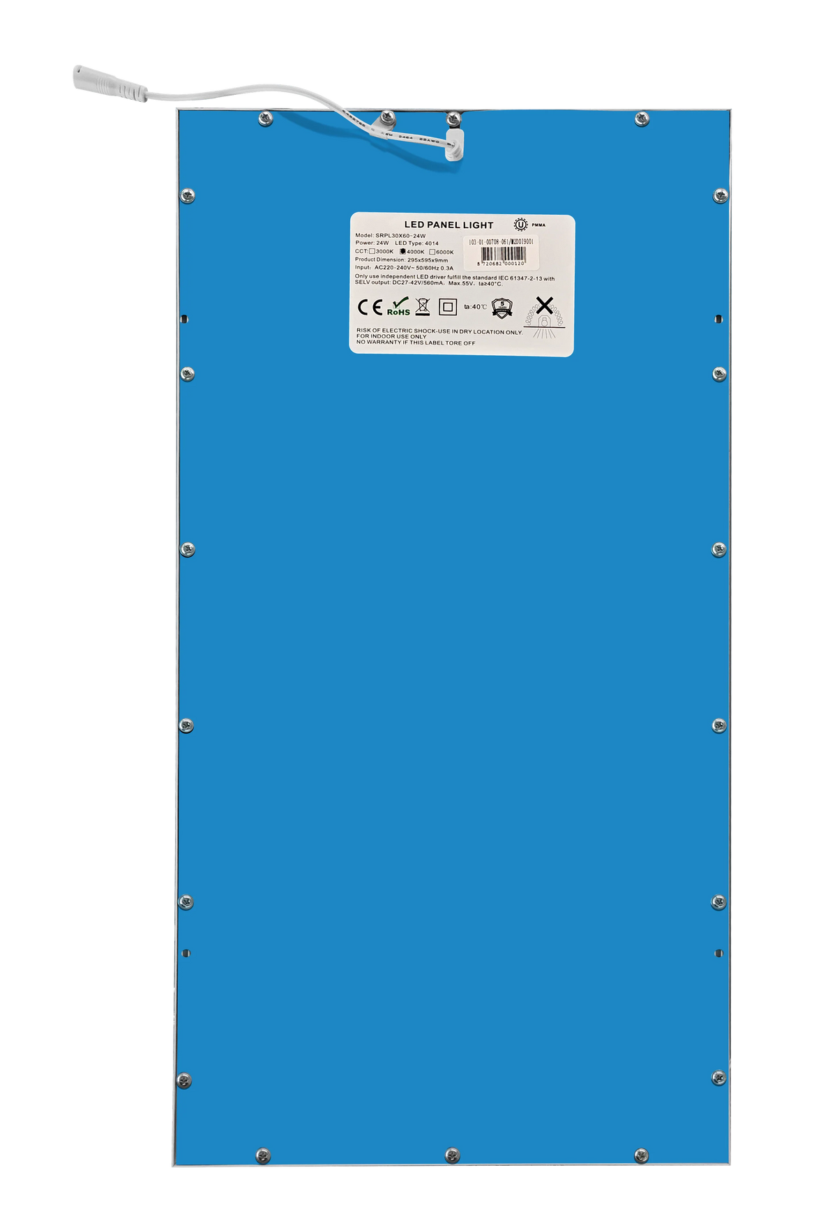 LED Paneel 60x120 cm 4000lm 4000K IP20 verpakt in 1 stuk