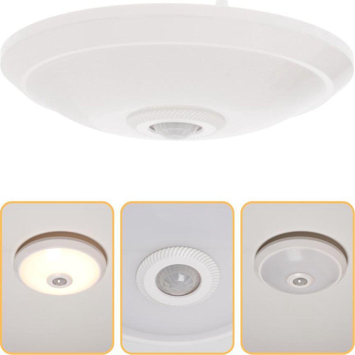 LED Ceiling Lamp 24 cm with Motion Sensor - Splashproof - Warm White