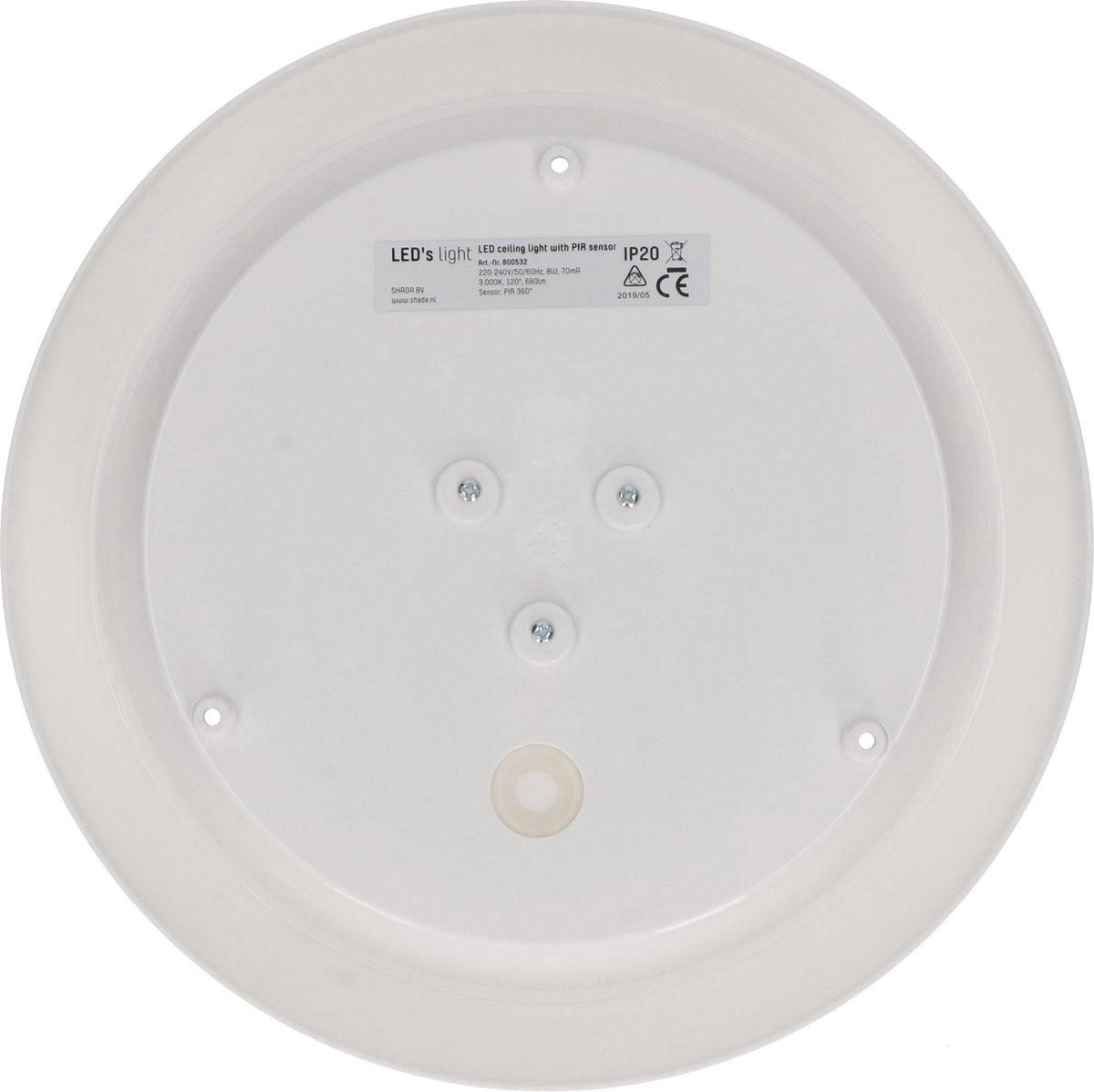 LED Ceiling Lamp 24 cm with Motion Sensor - Splashproof - Warm White
