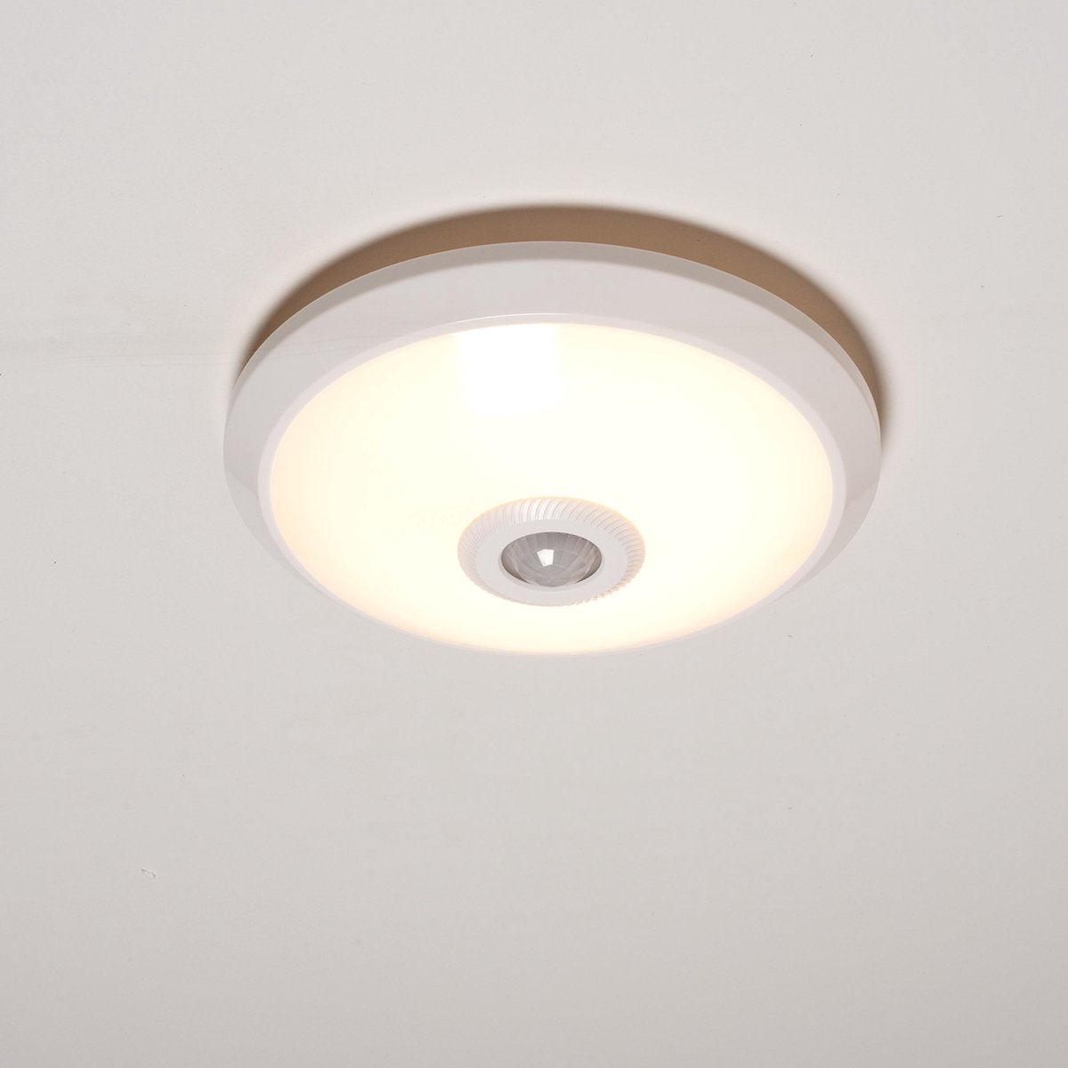 LED Ceiling Lamp 24 cm with Motion Sensor - Splashproof - Warm White