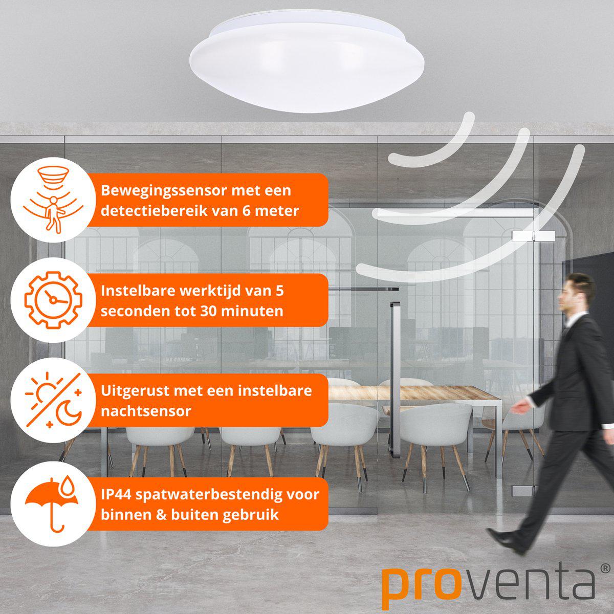LED Light Ceiling Lamp with Sensor 1100 - Daylight and motion detection - Ø 33 cm