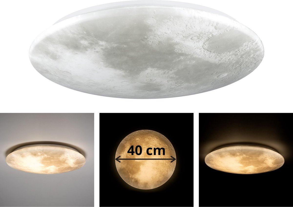 LED Ceiling Lamp Moon for Bedroom - 40 cm - Dimmable with Remote Control