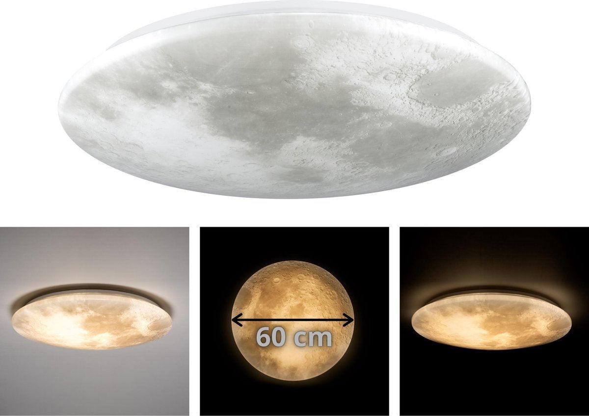 LED's Light Maan Plafondlamp voor de Slaapkamer - Dimbaar met afstandsbediening - 60 cm