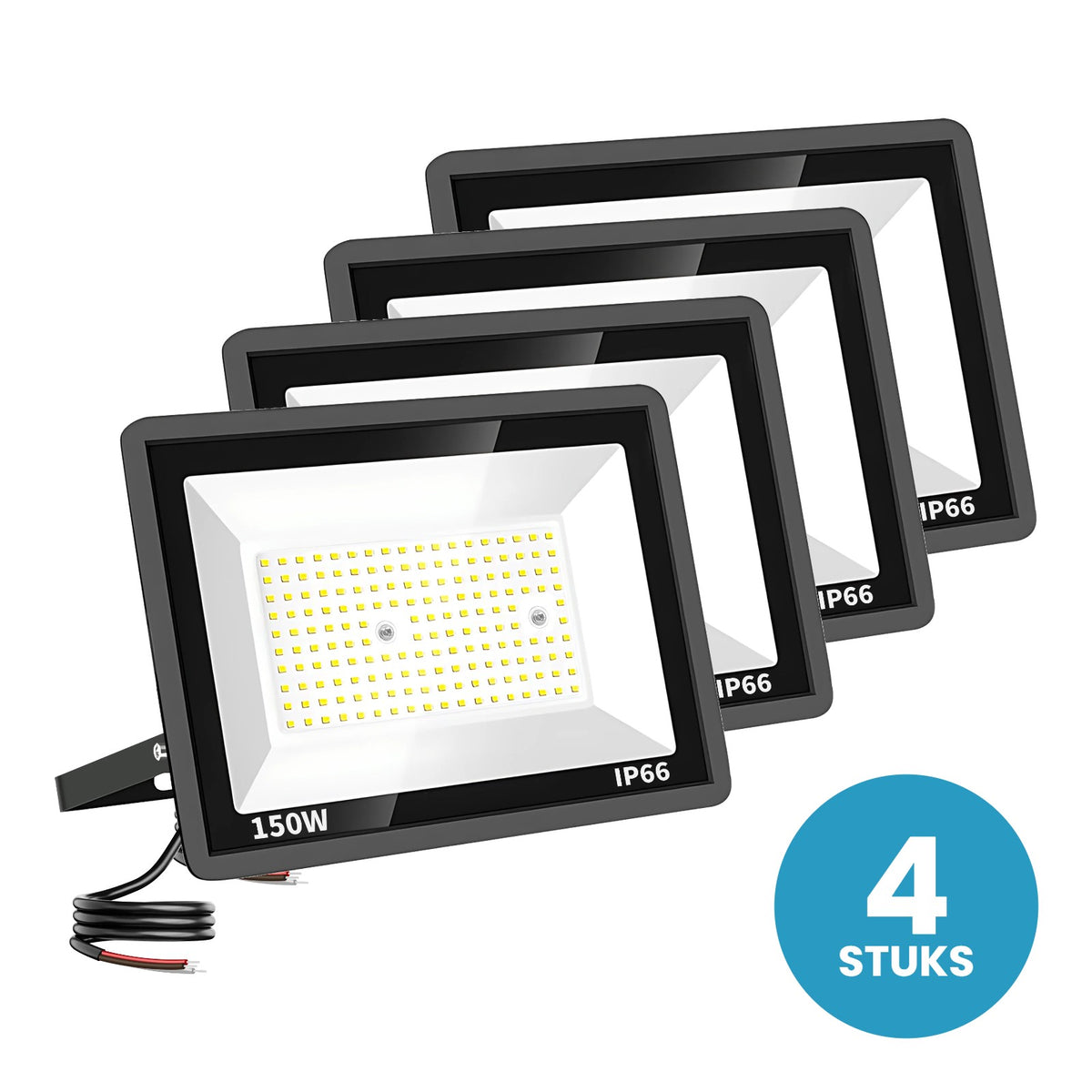 Set van 4 LED schijnwerpers 150W koelwit 4000K - 4 stuks