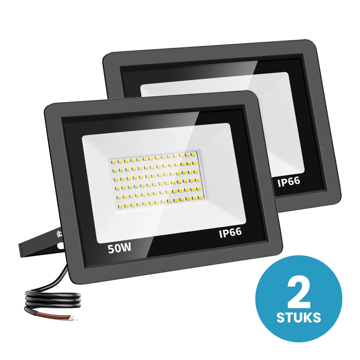 Zestaw 2 naświetlaczy LED 50W biały ciepły 3000K - 2 sztuki
