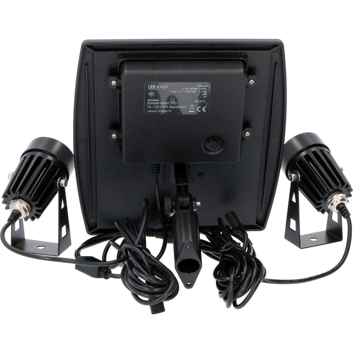 LED Solar Garden Spotlight 140 Lumen - Warm White 3000K - IP65 - Pack of 2 - Solar Panel