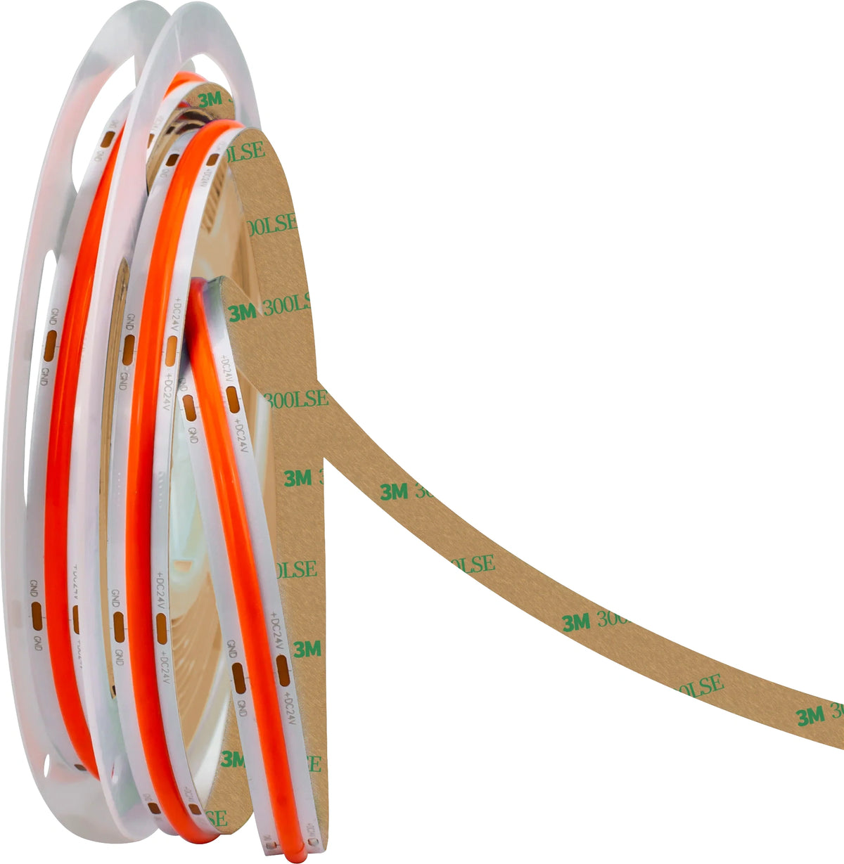 COB LED Strip, Rood, 24V, 8W/m, 800lm/m, CRI>90, IP20, 5m