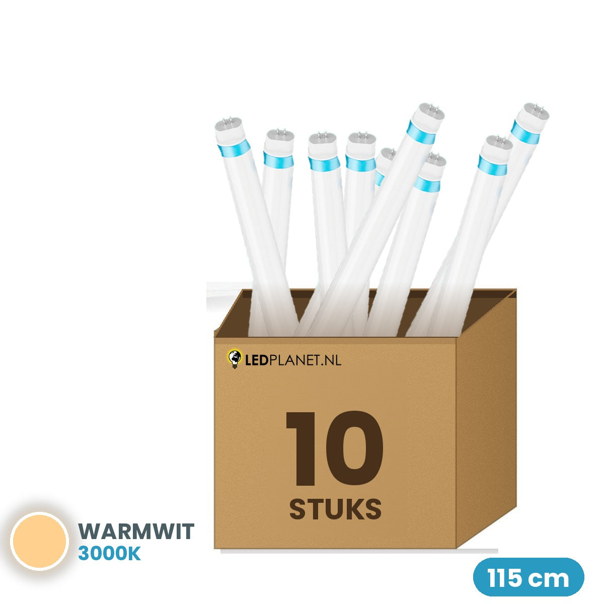 10 pièces de tube LED T5 115cm 18W 2340 lm blanc chaud 3000K