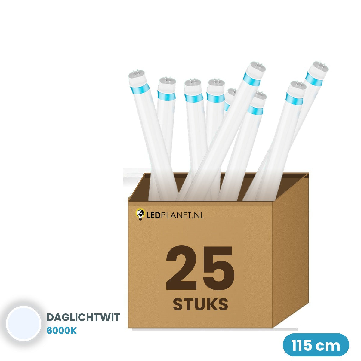 25 pièces de tube LED T5 115cm 18W 3060 lm 170 lm/W blanc lumière du jour 6000K