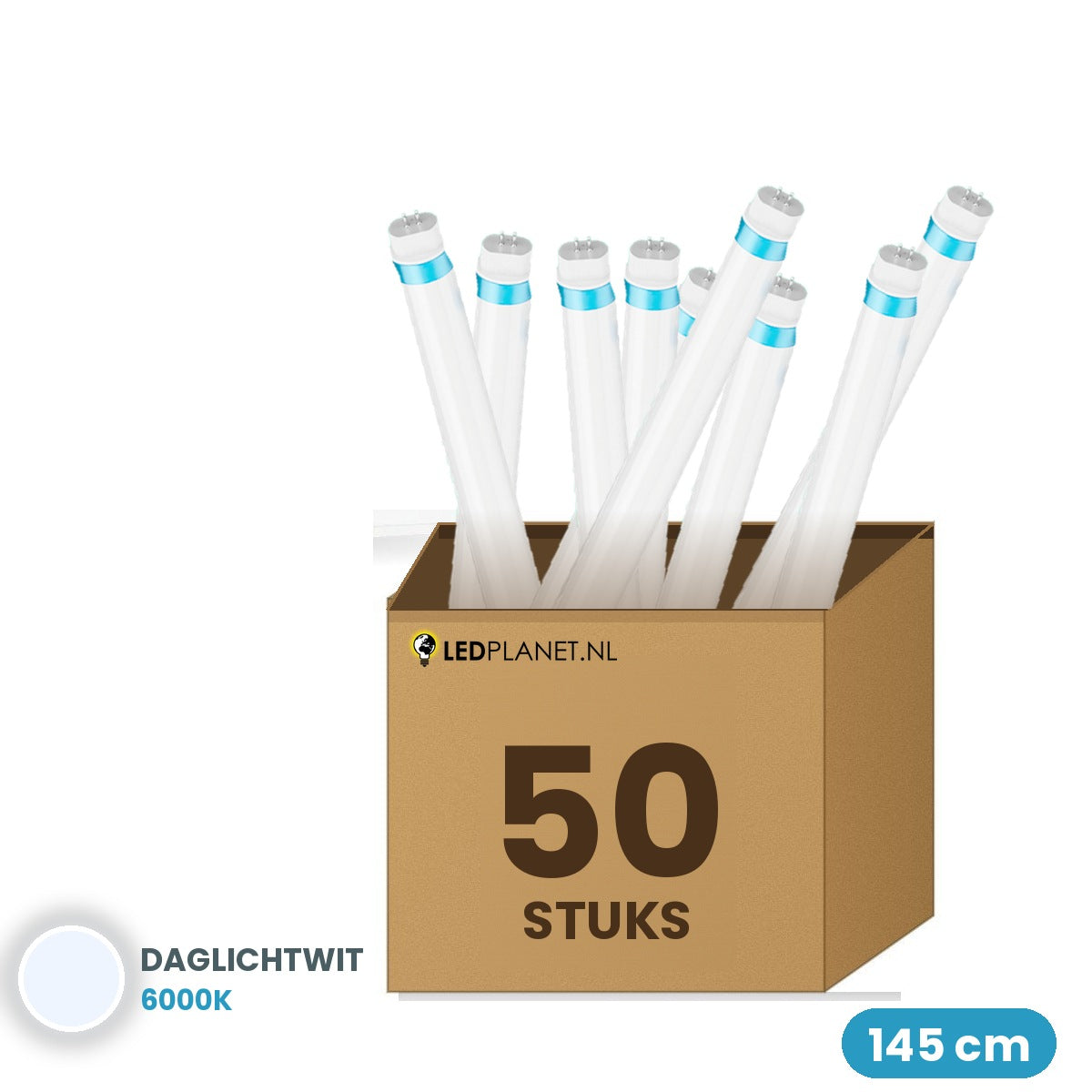 Carton de 50 tubes LED T5 145cm 25W blanc lumière du jour 6000K