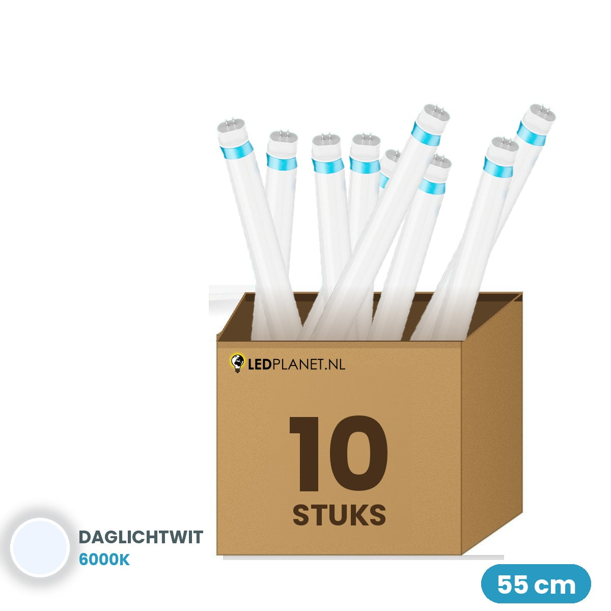 10 Stück LED-Röhren T5 55cm 9W 1260 lm Tageslichtweiß 6000K