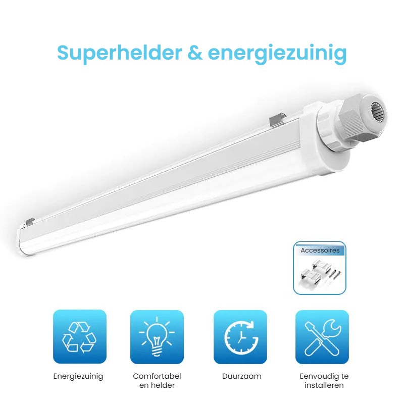 TL armatuur Tri Proof, superhelder en energiezuinig, met accessoires