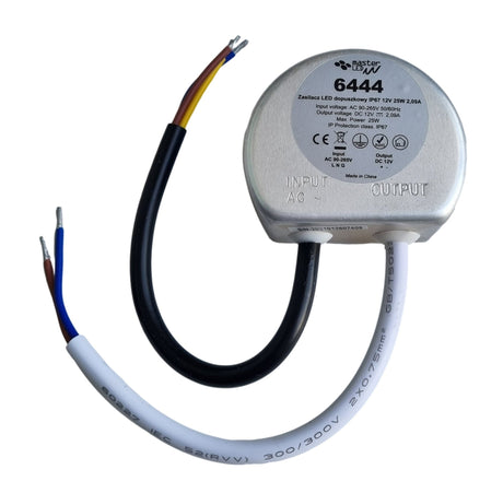 LED voeding - compact - rond | in 230V AC - uit 12 Volt DC | 25 Watt - 2,09A | IP67 - LEDPLANET.NL