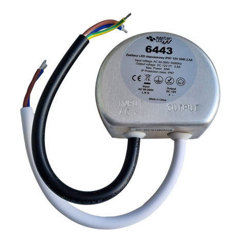 LED voeding - compact - rond | in 230V AC - uit 12 Volt DC | 30 Watt - 2,5A | IP67 - LEDPLANET.NL