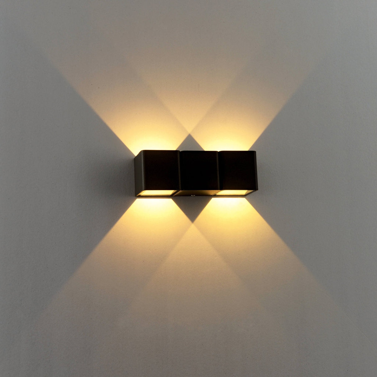 LED's Light 4-flammige Wandleuchte für den Außenbereich - Modell Aversa - Warmweiß - IP54 wasserdicht - Anthrazit