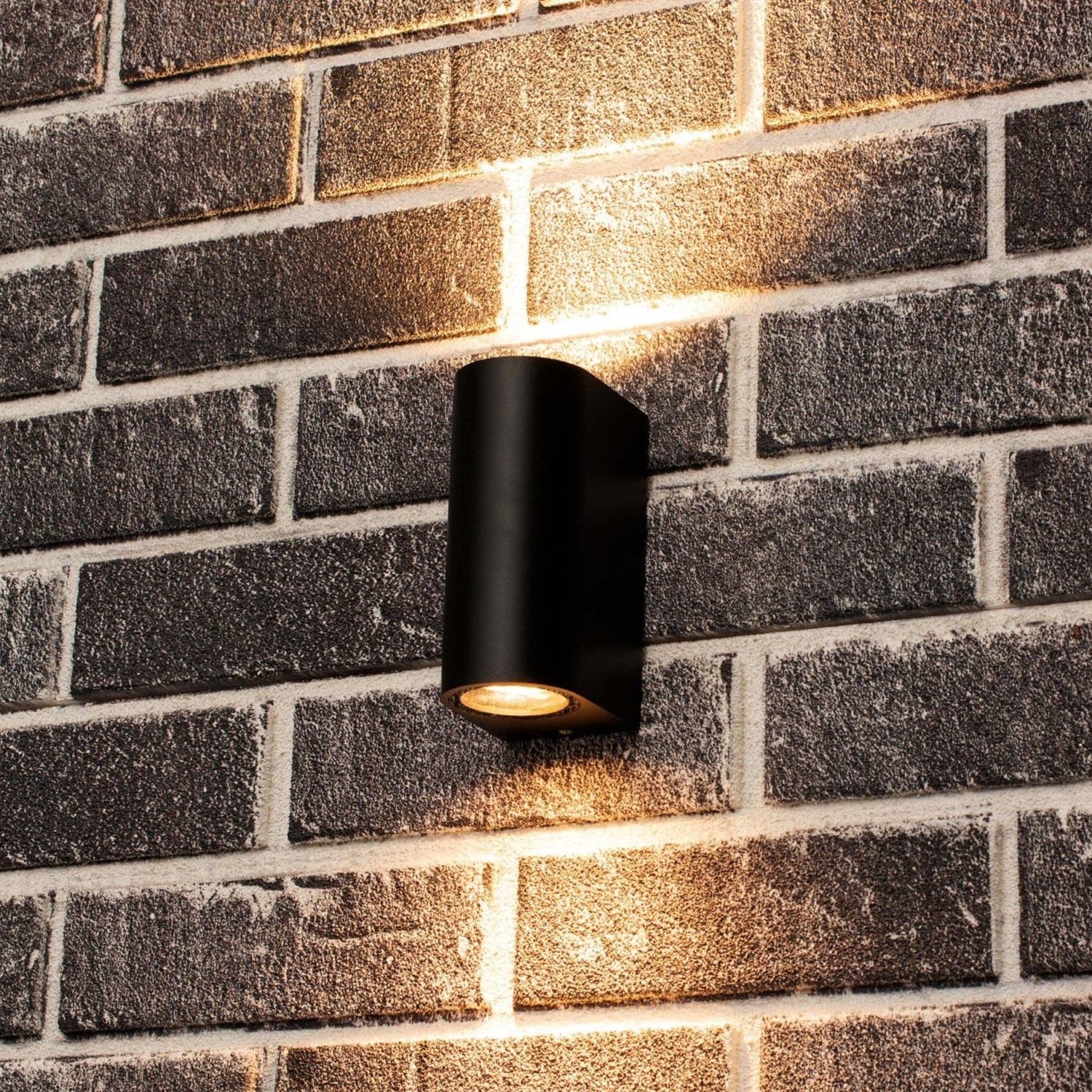 LED's Light LED Wandleuchte für den Außenbereich - Zylinder mit 2 x GU10 Fassung - Modell Sapri - IP44 - Schwarz