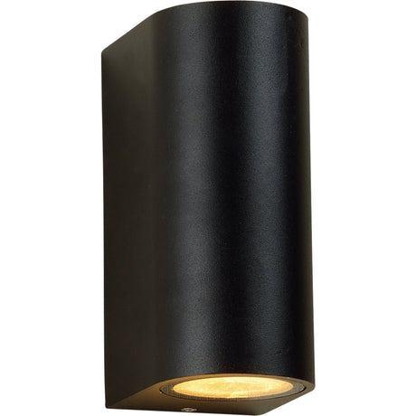 LED's Light LED Wandleuchte für den Außenbereich - Zylinder mit 2 x GU10 Fassung - Modell Sapri - IP44 - Schwarz