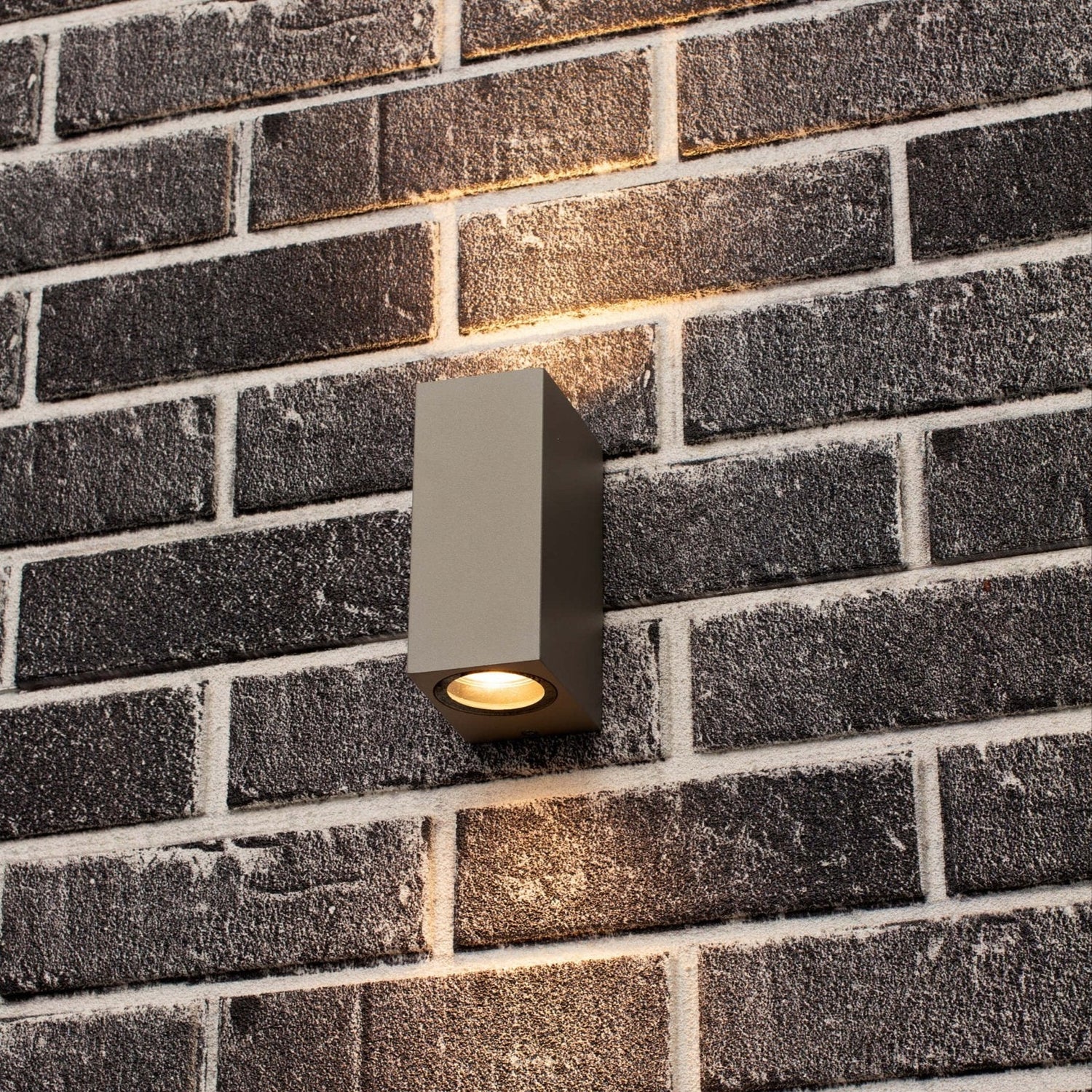 LED's Light LED-Außenleuchte mit GU10-Fassung - Rechteckig - IP44 - Grau - Modell Mailand