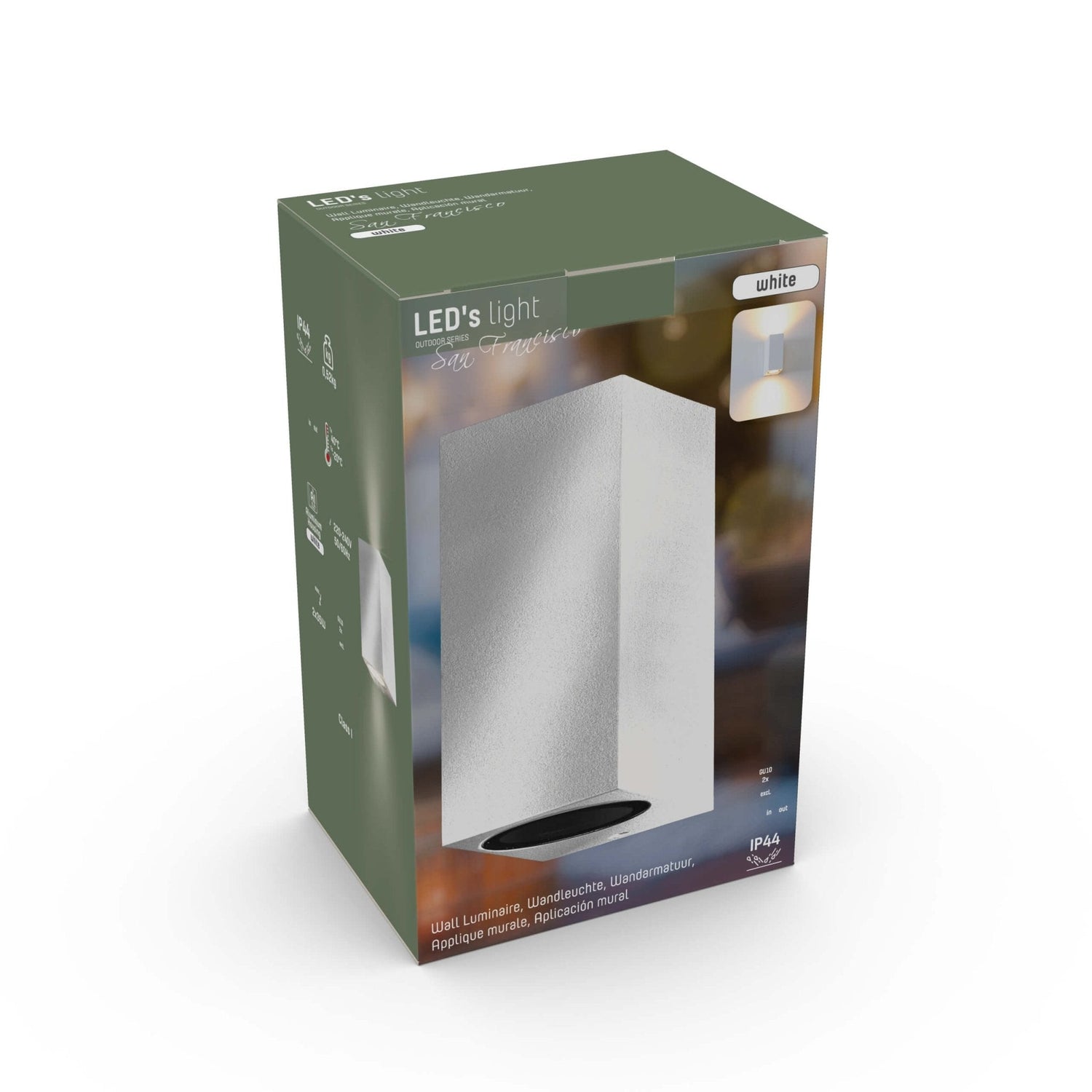NØRD Up&Down - LED's Light LED-Außenleuchte mit GU10-Fassung - Rechteckig - IP44 - Weiß - Modell Mailand