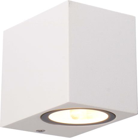 NØRD Down - LED's Light LED Wandleuchte für den Außenbereich mit GU10-Fassung - Quadratisch - IP44 - Weiß - Modell Rome