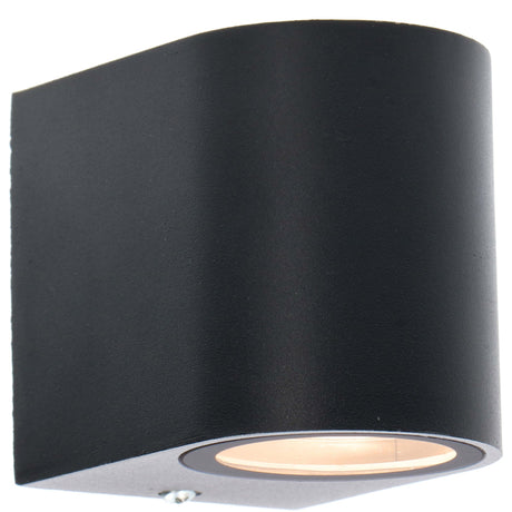 LED's Light LED-Wandleuchte für den Außenbereich mit GU10-Fassung - Rund - Modell San Marino - IP44 - Schwarz