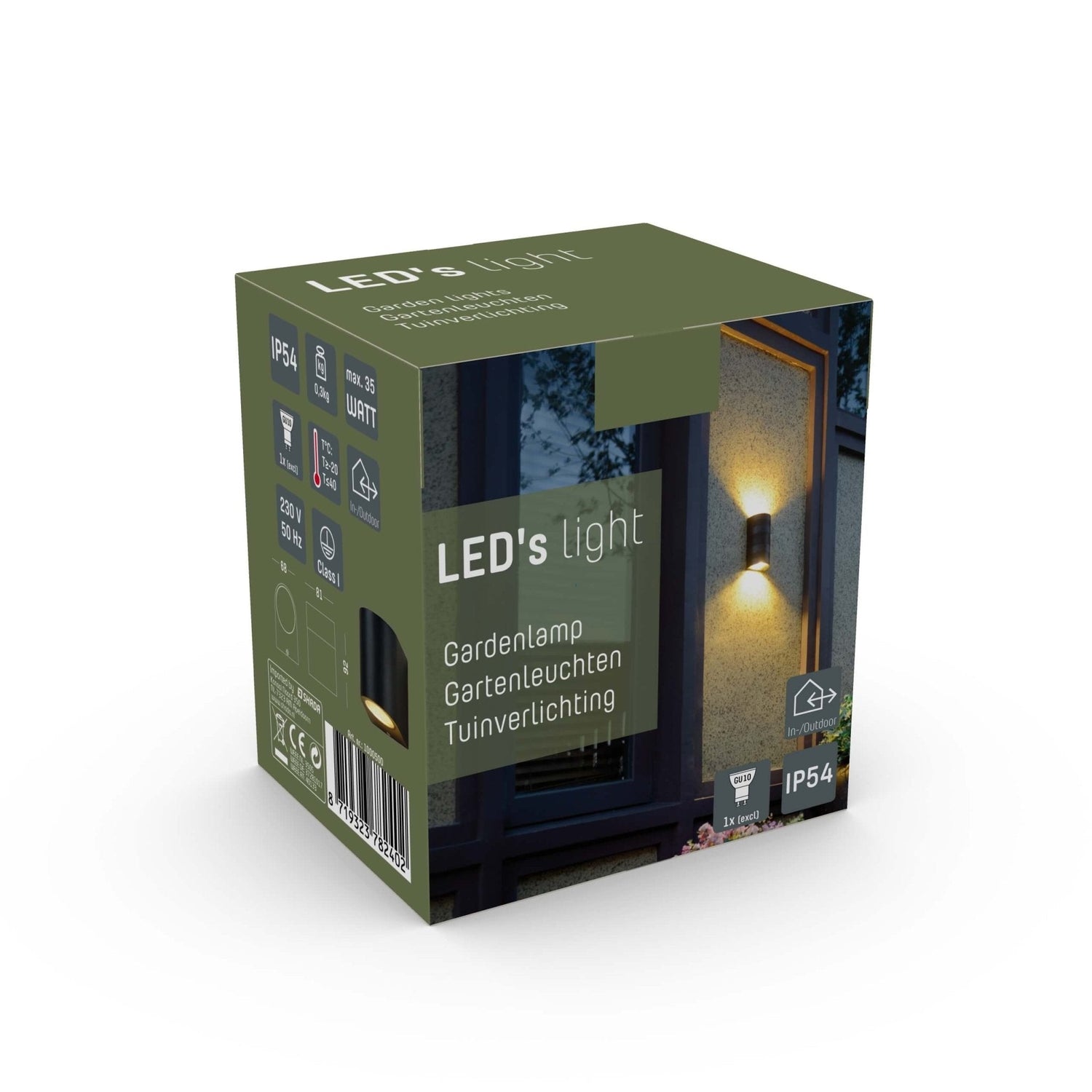 LED's Light LED-Wandleuchte für den Außenbereich mit GU10-Fassung - Rund - Modell San Marino - IP44 - Schwarz