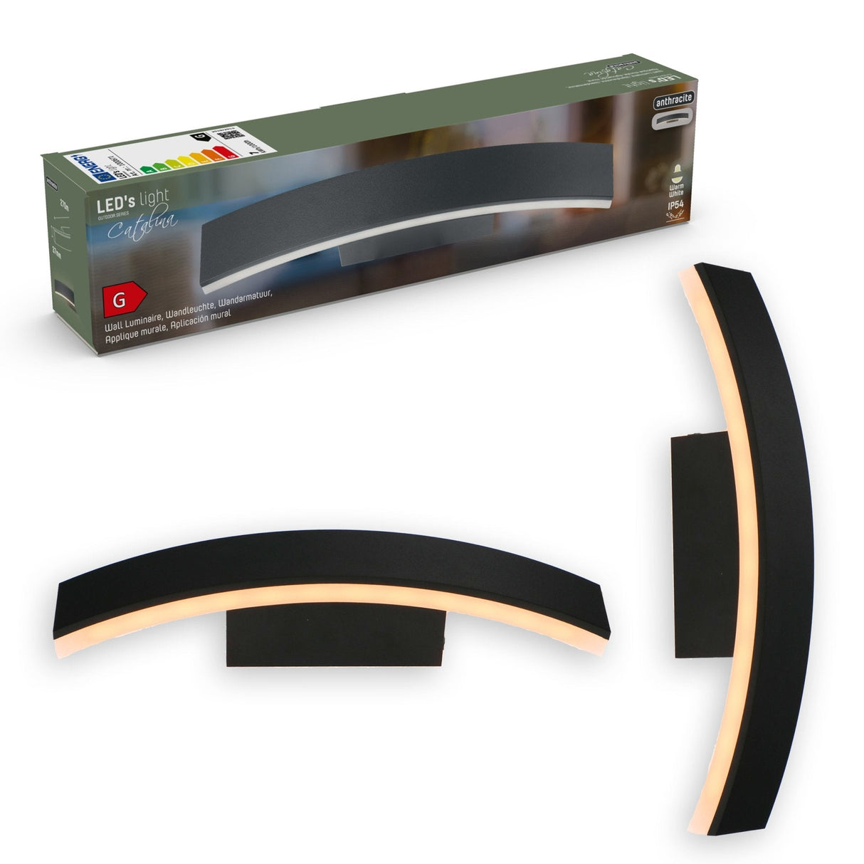 LED's Light Wandleuchte Außen - Modell Todi - Drehbar - Rundum warmweißes Licht - IP54 - Anthrazit