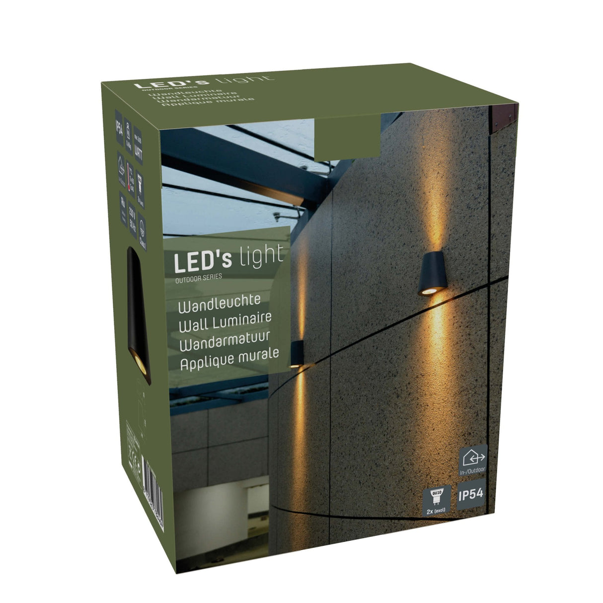 LED's Light LED Wandleuchte für den Außenbereich - Vase mit 2 Lichtpunkten - Modell Como - IP44 - Anthrazit