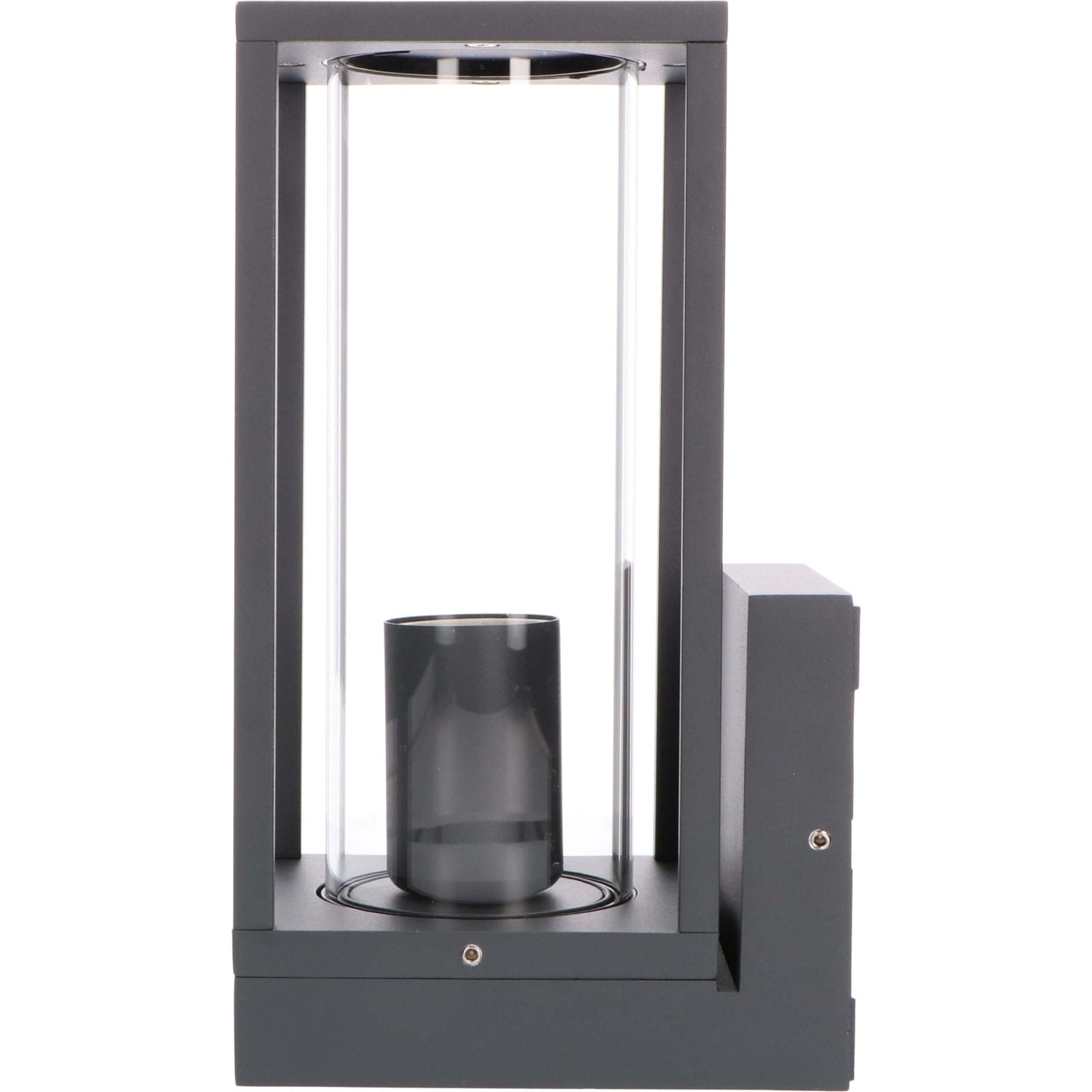 LED's Light LED Wall Lamp with Glass Windows - Rectangle - E27 Fitting - IP44 - Anthracite