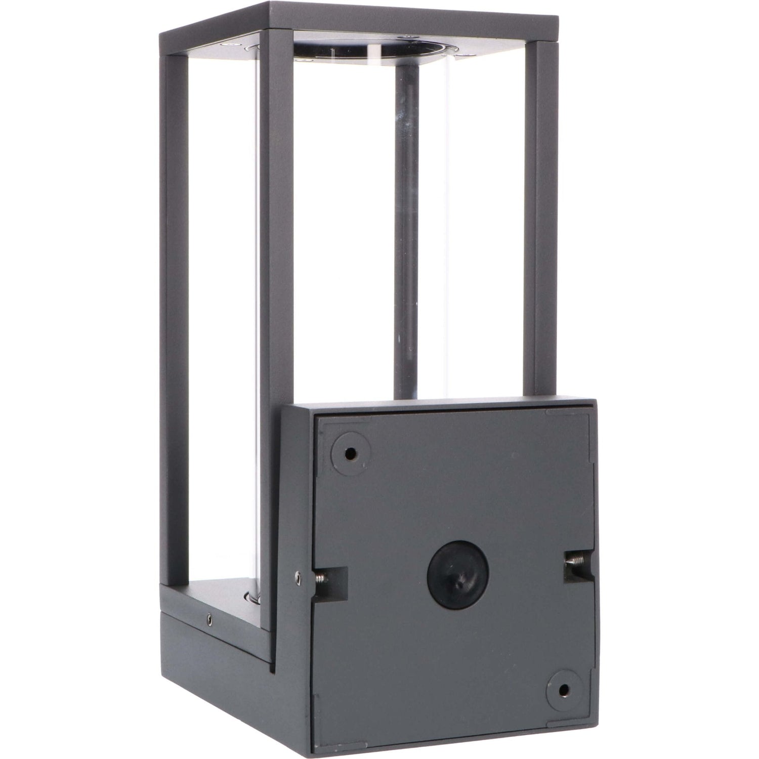 LED's Light LED Wall Lamp with Glass Windows - Rectangle - E27 Fitting - IP44 - Anthracite