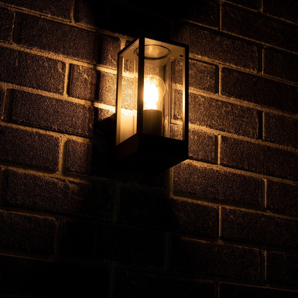 LED's Light LED Wall Lamp with Glass Windows - Rectangle - E27 Fitting - IP44 - Anthracite